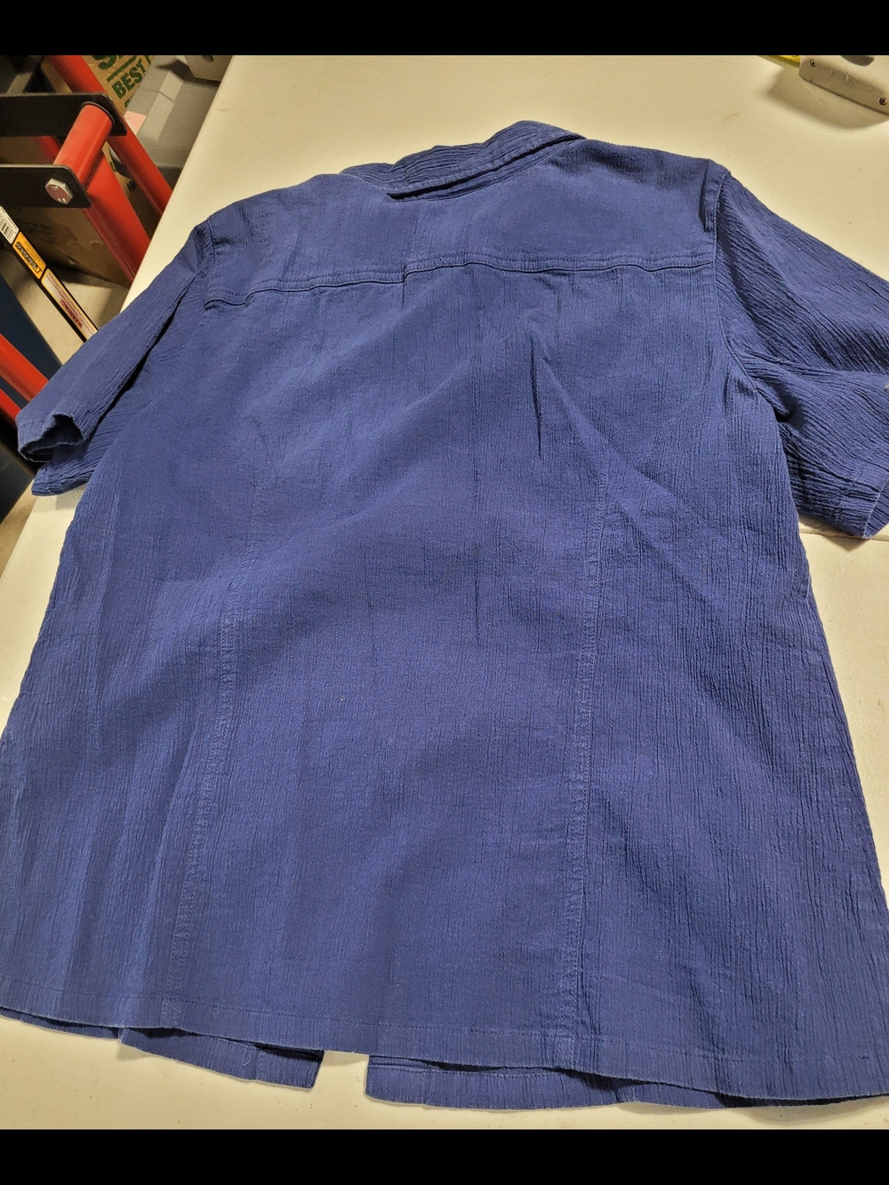 Appleseed's Navy Blue Button-Front Short-Sleeve Shirt - Picture 3 of 3